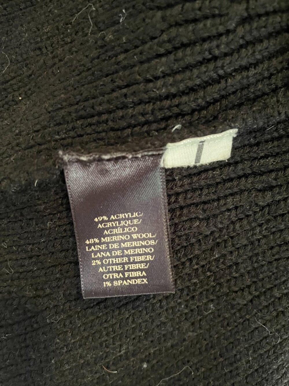 Ann Taylor Merino Blend Peplum Sweater Black Zip Mock Neck XS - Picture 3 of 5